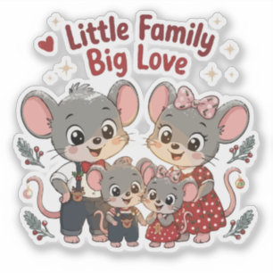 Adesivo Pequena Família Grande Amor Rato Fofo