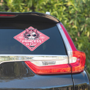 Adesivo Pequena Princesa com Sinal de Carro