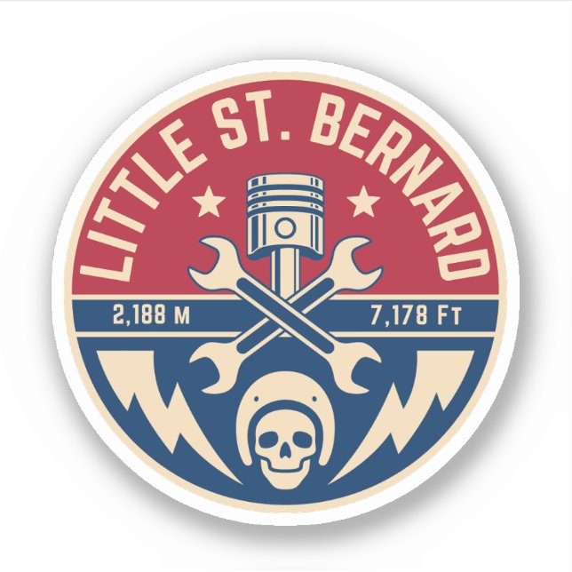 Adesivo Pequena Rua Bernard Passou francês itália em moto  (Frente)