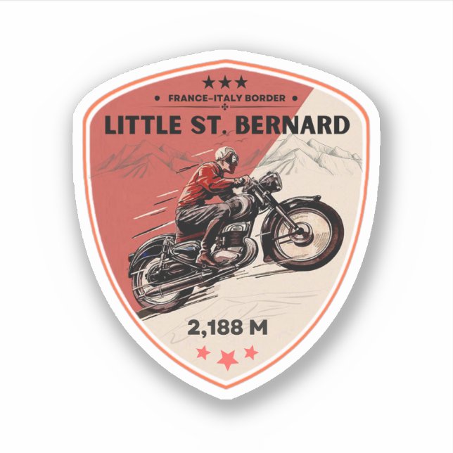 Adesivo Pequena Rua Bernard Passou francês itália em moto  (Frente)