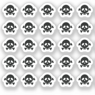 Adesivo Pequena silhueta de caveira e ossos cruzados