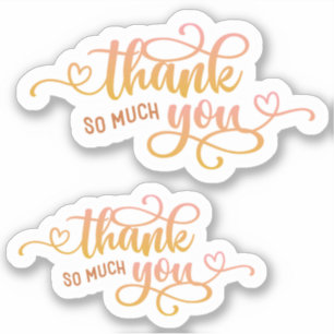 Adesivo Pequenas empresas - Rosa, Muito Obrigado