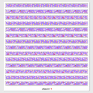 Adesivo Pequenas Flores Roxas Fronteiras Estreitas