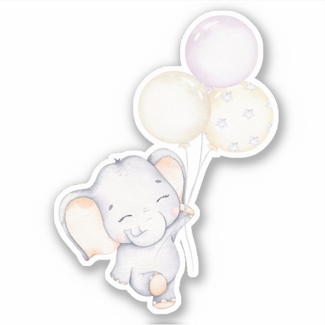Adesivo Pequeno Elephant Cute Animal Sticker (Frente)