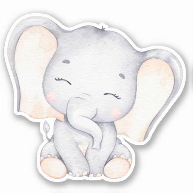 Adesivo Pequeno Elephant Cute Animal Sticker (Frente)