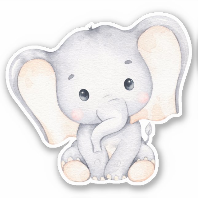 Adesivo Pequeno Elephant Cute Animal Sticker (Frente)