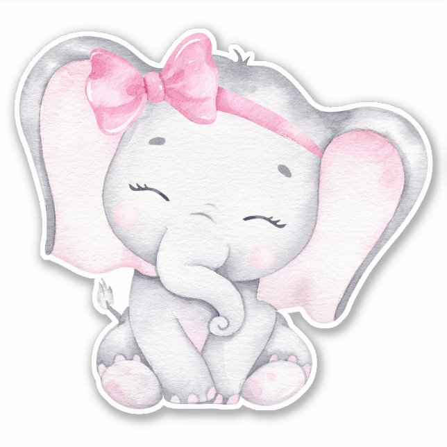 Adesivo Pequeno Elephant Cute Animal Sticker (Frente)
