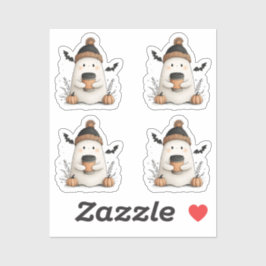 Adesivo Pequeno Fantasma Cute no outono - outono Cozy