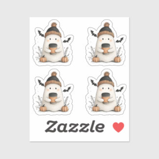 Adesivo Pequeno Fantasma Cute no outono - outono Cozy