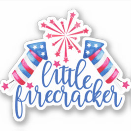 Adesivo Pequeno Firecracker 4 de julho Vermelho Branco e A