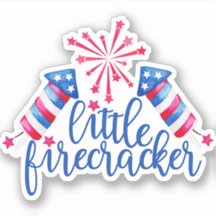 Adesivo Pequeno Firecracker 4 de julho Vermelho Branco e A
