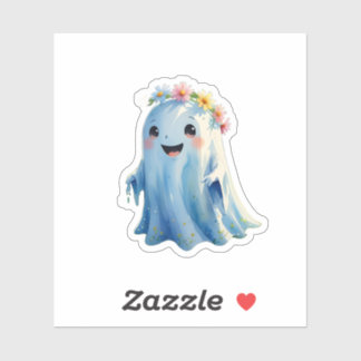 Adesivo Pequeno Ghost Sticker com Coroa Flor | C