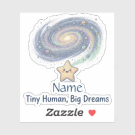 Adesivo Pequeno Humano Grandes Sonhos Nome Personalizado C