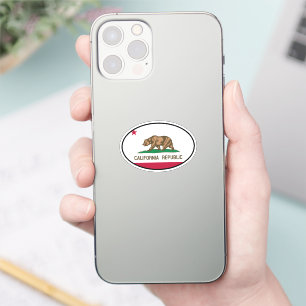 Adesivo Pequeno oval República da Califórnia pavilhão vini