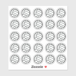 Adesivo Pequeno Planner preto e branco de voleibol