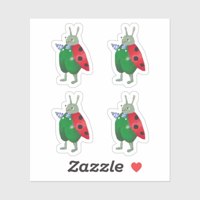 Adesivo "Pequeno Vestido de Besouro Amigo" (Folha)