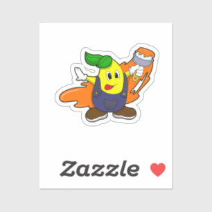 Adesivo Pera como Pintor com pincel