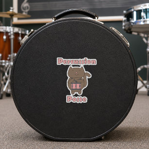 Adesivo Percussion Posse - Gato Baterista Engraçado Fofo