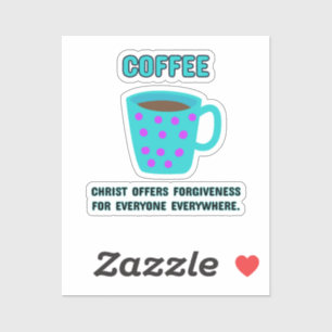 Adesivo Perdão Cristão Café