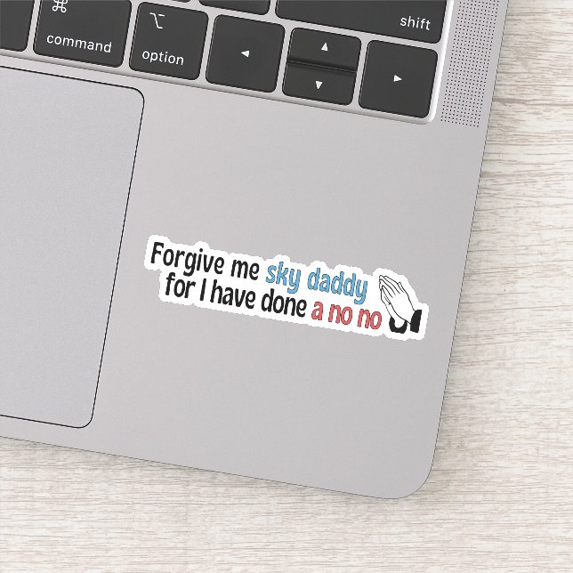 Adesivo Perdoe-me Sky Pai, religioso engraçado (Detalhe)