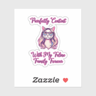Adesivo Perfeitamente Contente Com Minha Família Felina Pa