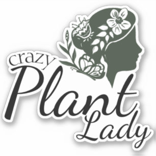 Adesivo Perfil de Mulher das Plantas Loucas e Flores
