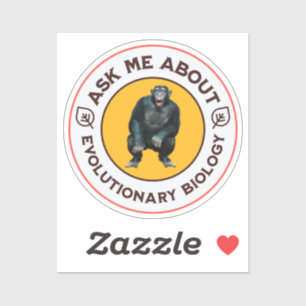 Adesivo Pergunte-Me Sobre A Biologia Evolucionária Chimpan
