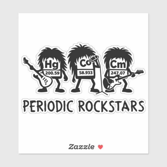 Adesivo Periodic Rockstars Chemistry Humor (Folha)
