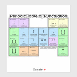 Adesivo Periodic Table of Punctuation Large Sticker