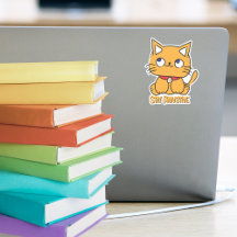 Permanecer Pawsitivo Gato Divertido Cartoon Notebo