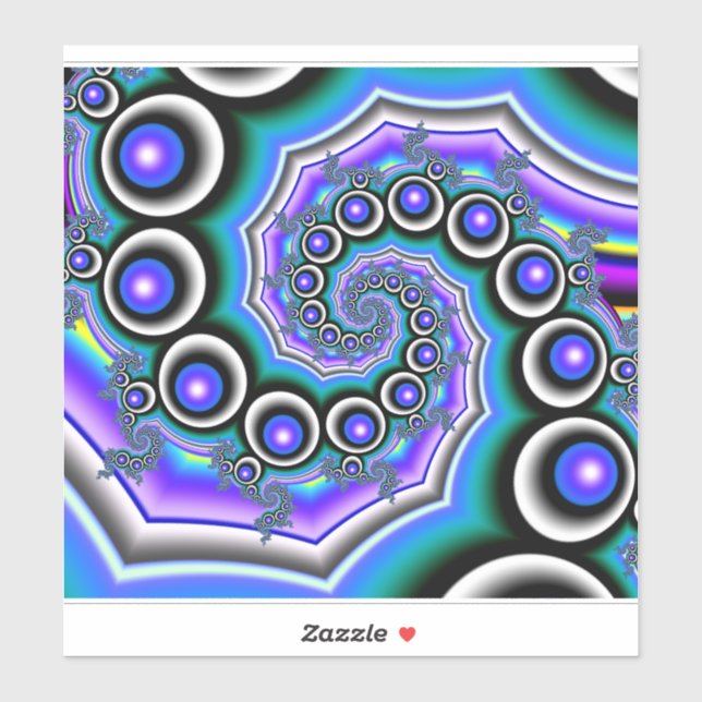 Adesivo Pérolas Roxas Espirais Fractais (Folha)