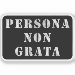 Adesivo Persona Non Grata (branco-vintage)
