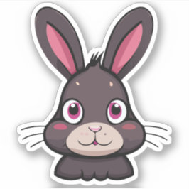 Adesivo Personagem de desenho animado coelho fofo
