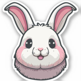 Adesivo Personagem de desenho animado coelho fofo