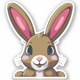 Adesivo Personagem de desenho animado coelho fofo