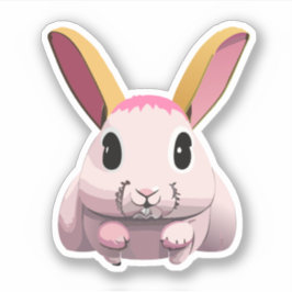 Adesivo Personagem de desenho animado coelho fofo