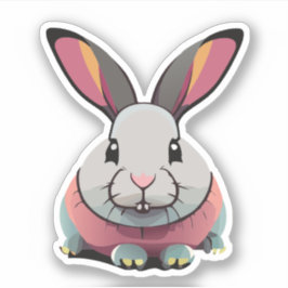 Adesivo Personagem de desenho animado coelho fofo