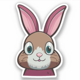 Adesivo Personagem de desenho animado coelho fofo