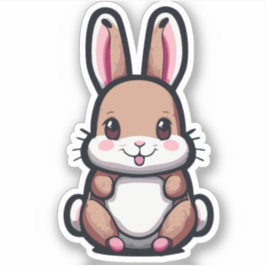 Adesivo Personagem de desenho animado coelho fofo