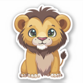 Adesivo Personagem de desenho animado de Leão Fofo