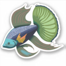 Personagem de desenho animado de peixe Beta macho