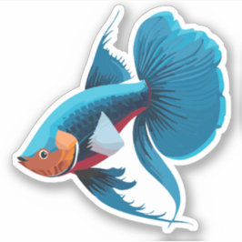 Adesivo Personagem de desenho animado de peixe Beta macho 