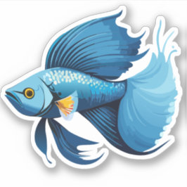 Adesivo Personagem de desenho animado de peixe Beta macho 