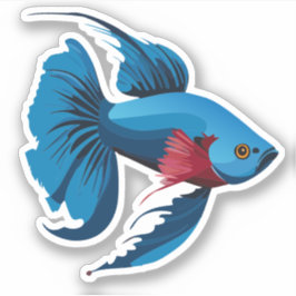 Adesivo Personagem de Desenho Animado de Peixe Beta Macho 