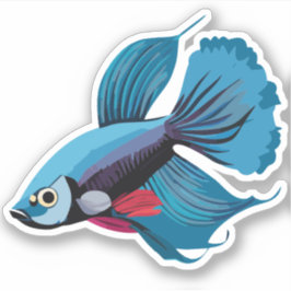 Adesivo Personagem de desenho animado de peixe Beta macho 