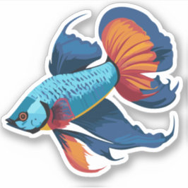 Adesivo Personagem de Desenho Animado de Peixe Beta Macho 