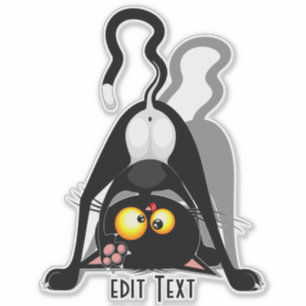 Adesivo Personagem de desenho animado engraçado de gato de