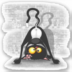 Adesivo Personagem de desenho animado Engraçado para Baixo