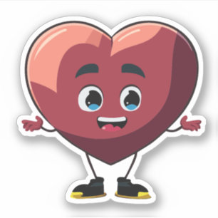 Adesivo Personagem de desenho infantil Coração Fofo