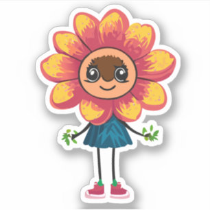 Adesivo Personagem de Desenho Infantil Flor Fofa